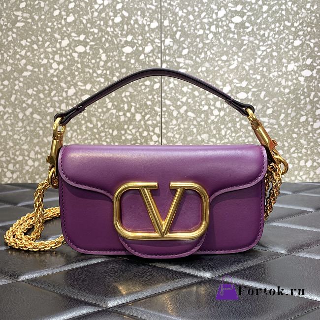 Fortok Valentino Garavani Loco Shoulder Bag Purple 20cm - 1