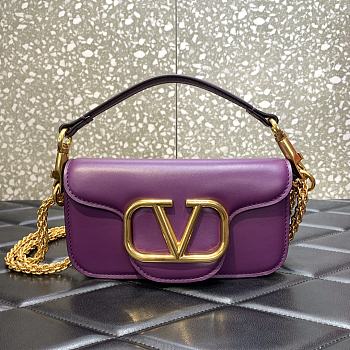 Fortok Valentino Garavani Loco Shoulder Bag Purple 20cm