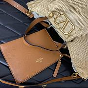 Fortok Valentino Brown Raffia V-Logo Tote Bag 35x25x17cm - 3