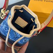 Fortok Louis Vuitton Micro Noe Bag Blue Denim Keychain M01700 14x6.9cm - 5