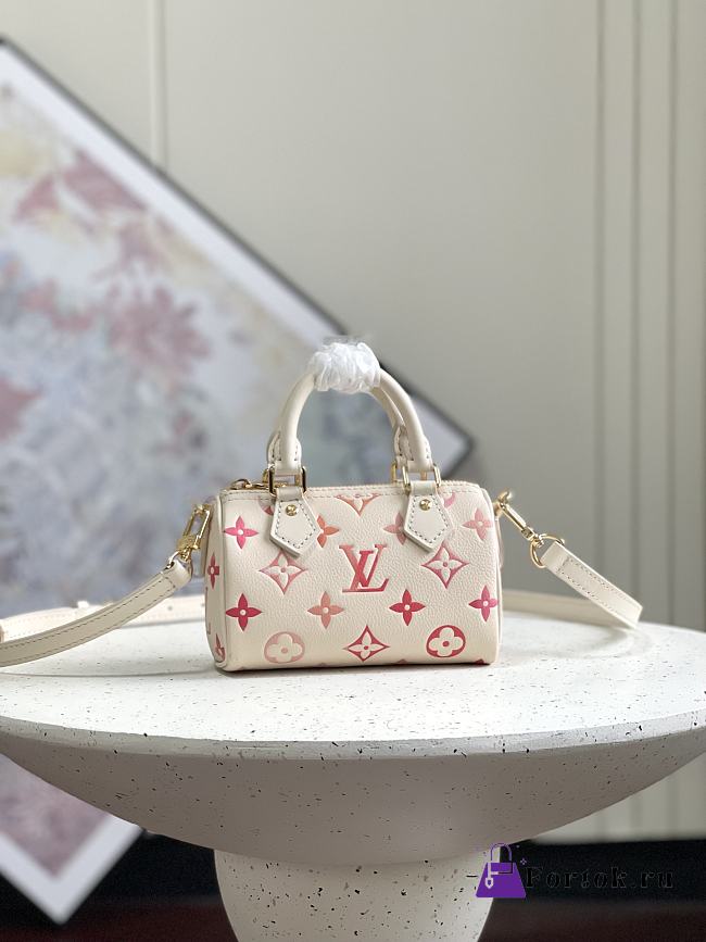 Fortok Louis Vuitton Nano Speedy Bag Gradient Strawberry Milk M81625 16x10x7.5cm - 1