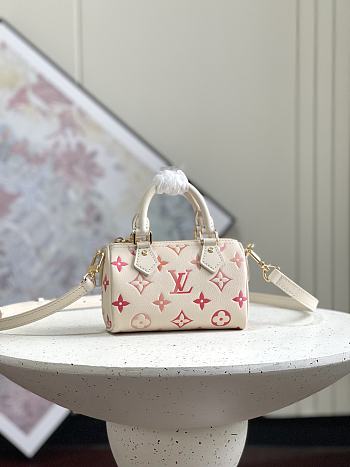 Fortok Louis Vuitton Nano Speedy Bag Gradient Strawberry Milk M81625 16x10x7.5cm