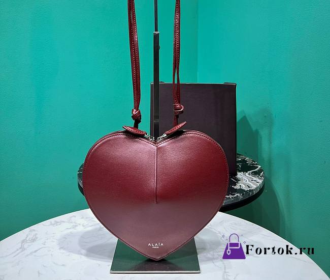 Fortok Alaia Coeur Love Bag in Burgundy 21x17x5cm - 1