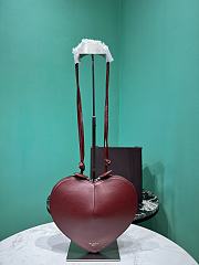 Fortok Alaia Coeur Love Bag in Burgundy 21x17x5cm - 6