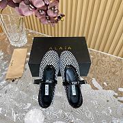 Fortok Alaia Crystal-Embellilshed Leather Ballerina Flats in Black - 2