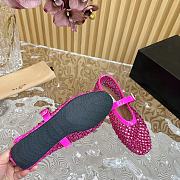 Fortok Alaia Crystal-Embellilshed Leather Ballerina Flats in Pink - 6