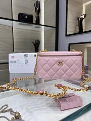 Fortok Chanel 22B Gem Chain Box Bag in Pink AP2937Y 17.x9.5x8cm  - 1