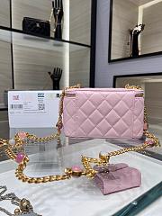 Fortok Chanel 22B Gem Chain Box Bag in Pink AP2937Y 17.x9.5x8cm  - 6