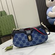 Fortok Gucci Moon Side Mini Shoulder Bag Blue Denim 786015 12x24x5cm - 1