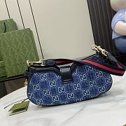 Fortok Gucci Moon Side Mini Shoulder Bag Blue Denim 786015 12x24x5cm - 5