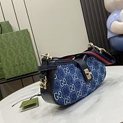Fortok Gucci Moon Side Mini Shoulder Bag Blue Denim 786015 12x24x5cm - 4