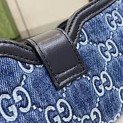 Fortok Gucci Moon Side Mini Shoulder Bag Blue Denim 786015 12x24x5cm - 3