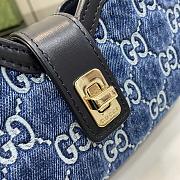 Fortok Gucci Moon Side Mini Shoulder Bag Blue Denim 786015 12x24x5cm - 2