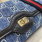 Fortok Gucci Luce Small Shoulder Bag Blue Denim 786027 27.5x12.5x6.5cm - 3