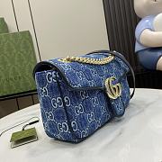 Fortok Gucci Marmont Shoulder Bag Blue Denim 443497 26x15x7cm - 6
