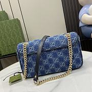 Fortok Gucci Marmont Shoulder Bag Blue Denim 443497 26x15x7cm - 2
