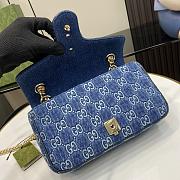 Fortok Gucci Marmont Shoulder Bag Blue Denim 443497 26x15x7cm - 4