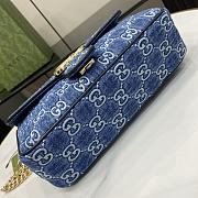 Fortok Gucci Marmont Shoulder Bag Blue Denim 443497 26x15x7cm - 3