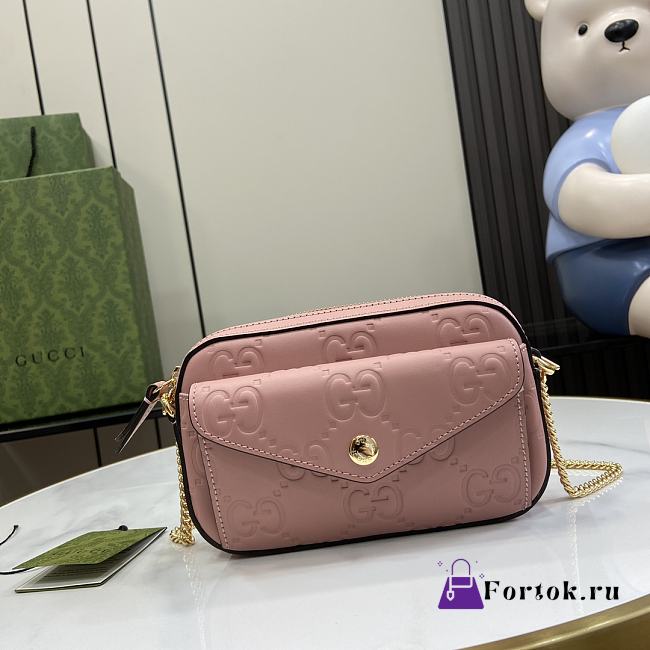 Fortok Gucci Super Mini Shoulder Bag in Pink 781554 18x11x4cm - 1