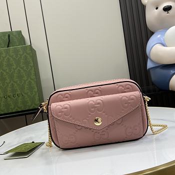 Fortok Gucci Super Mini Shoulder Bag in Pink 781554 18x11x4cm