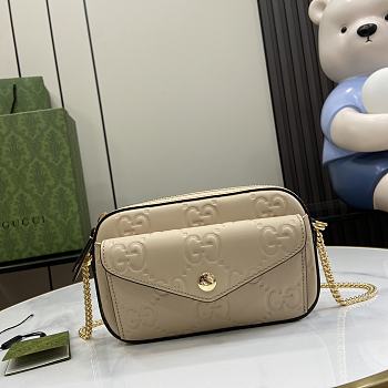 Fortok Gucci Super Mini Shoulder Bag in Beige 781554 18x11x4cm