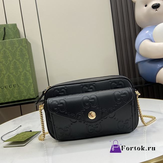 Fortok Gucci Super Mini Shoulder Bag in Black 781554 18x11x4cm - 1