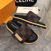 Fortok Louis Vuitton Pool Pillow Flat Comfort Mules Damier Brown  - 2