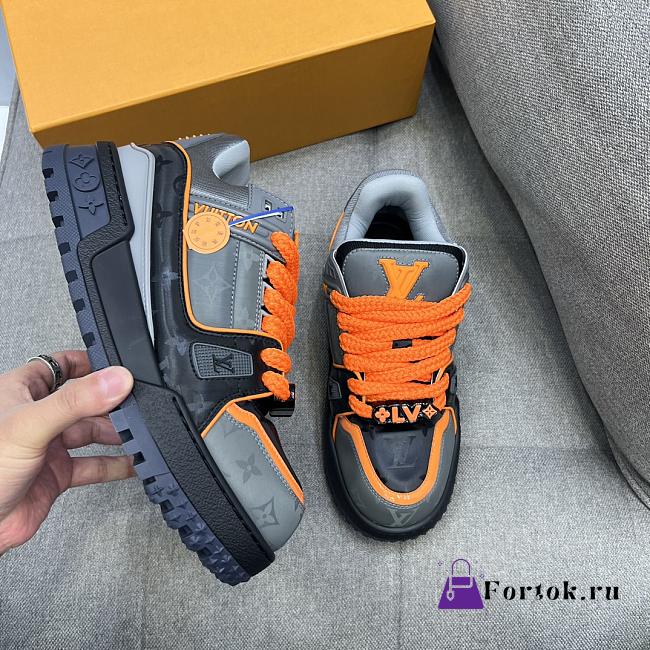 Fortok Louis Vuitton Trainer Maxi Sneaker Black & Orange - 1