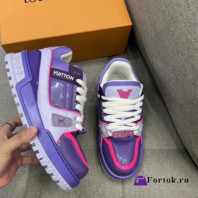 Fortok Louis Vuitton Trainer Maxi Sneaker Purple - 1