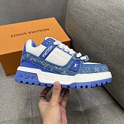 Fortok Louis Vuitton Trainer Maxi Sneaker Blue and White - 3