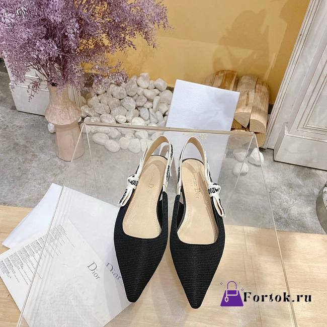 Fortok Dior J’Adior Slingback Pump Black Technical Fabric - 1