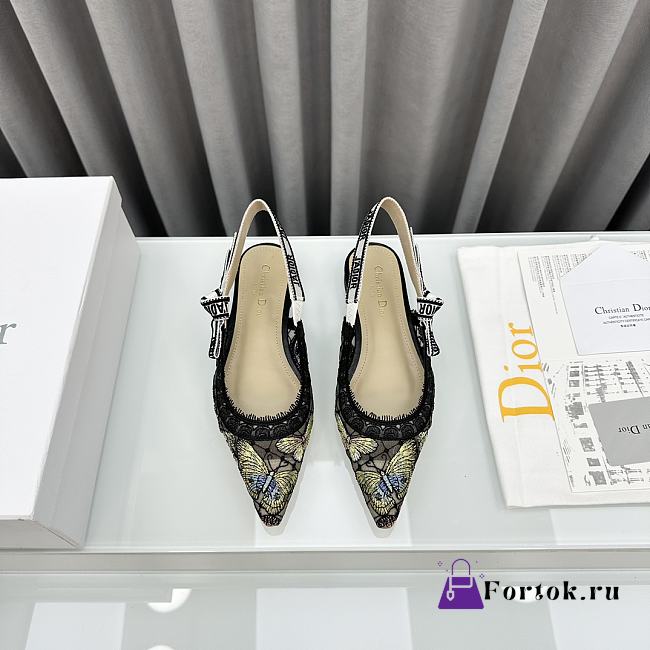 Fortok Dior J’Adior Slingback Pump Quake Oblique Jacquard Embroidered Black - 1