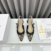 Fortok Dior J’Adior Slingback Pump Quake Oblique Jacquard Embroidered Black - 1