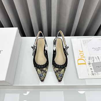 Fortok Dior J’Adior Slingback Pump Quake Oblique Jacquard Embroidered Black