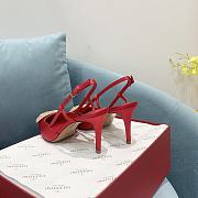 Fortok Valentino Garavani Slingback Red V Buckle Rhinestone - 4