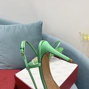 Fortok Valentino Garavani Slingback Green V Buckle Rhinestone - 6