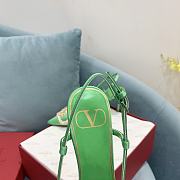 Fortok Valentino Garavani Slingback Green V Buckle Rhinestone - 5