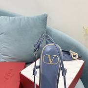 Fortok Valentino Garavani Slingback Blue V Buckle Rhinestone - 6