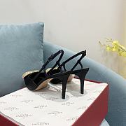 Fortok Valentino Garavani Slingback Black V Buckle Rhinestone - 5