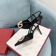 Fortok Valentino Garavani Slingback Black V Buckle Rhinestone - 4