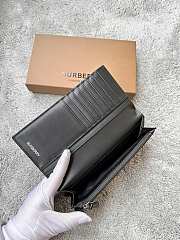 Fortok Burberry London Check Folding Long Wallet Grey 19x9.5cm - 2