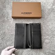 Fortok Burberry London Check Folding Long Wallet Brown 19x9.5cm - 3