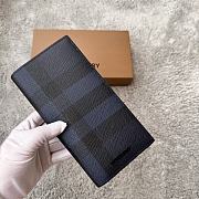 Fortok Burberry London Check Folding Long Wallet Dark Blue & Black 19x9.5cm - 4