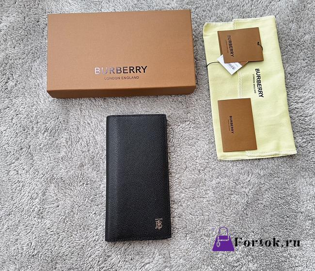 Fortok Burberry London Long Wallet Black 19x9.5cm - 1