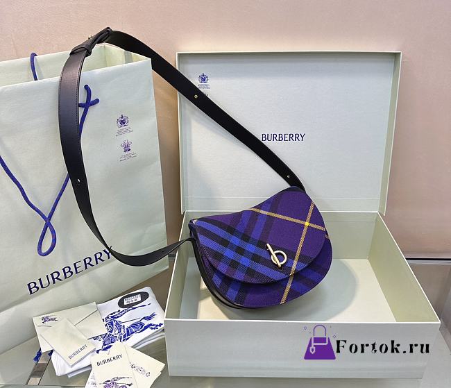 Fortok Burberry Rocking Horse Bag Purple 330170 26x9.5x20.5cm - 1