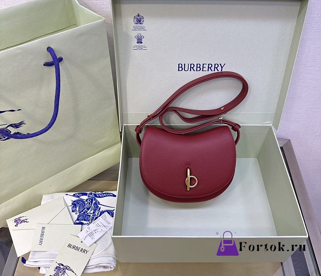 Fortok Burberry Rocking Horse Bag Red 166160 19×6×16cm - 1