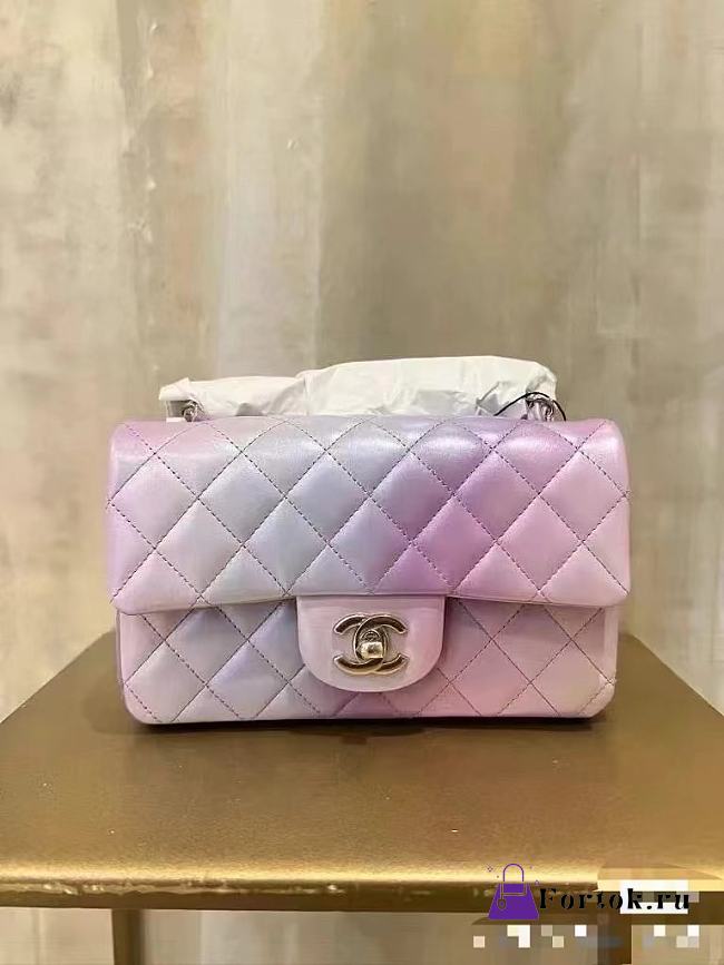 Fortok Chanel 24P Ombre Pearly Multicolor Classic Flap Bag 20cm - 1