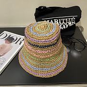 Fortok Prada Multicolor Striped Crochet Bucket Hat in Brown - 5