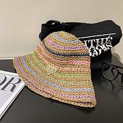 Fortok Prada Multicolor Striped Crochet Bucket Hat in Brown - 6