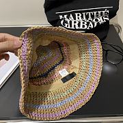 Fortok Prada Multicolor Striped Crochet Bucket Hat in Brown - 4